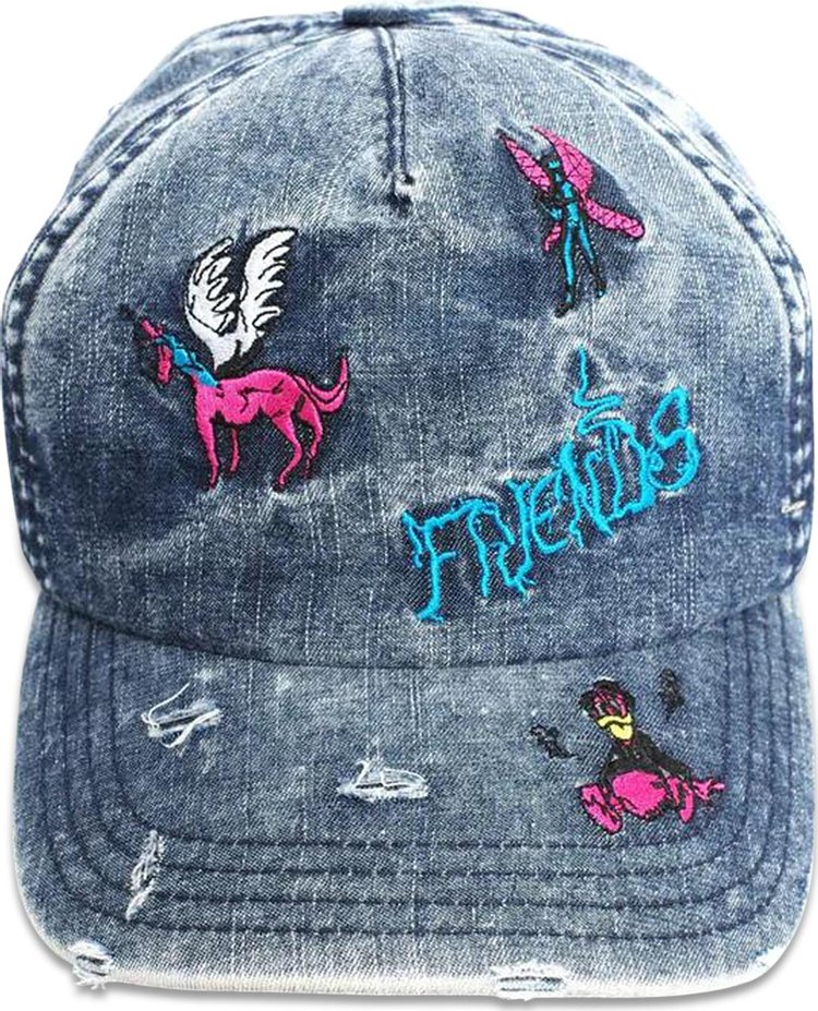 Jungles Friends Distressed Cap Denim