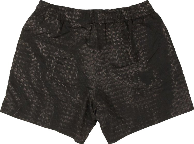 Bottega Veneta Intrecciato Woven Print Swim Shorts Black