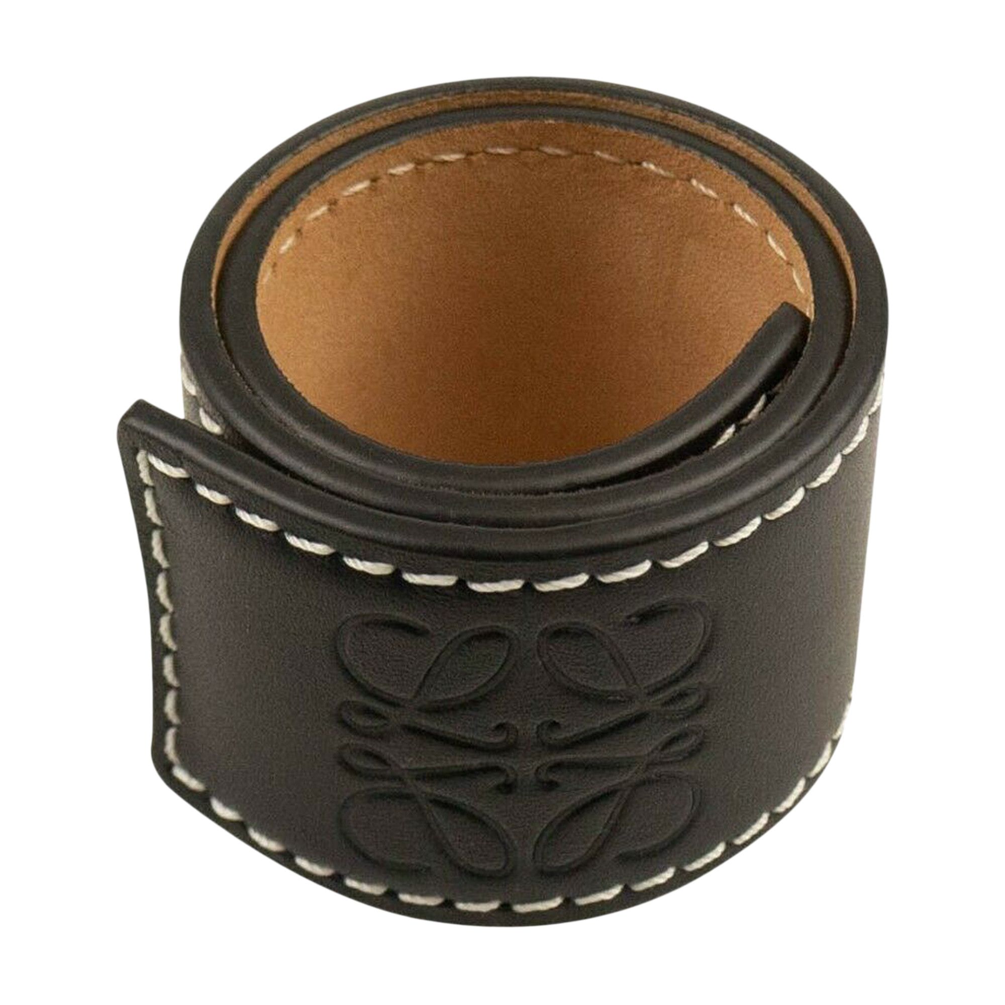 Buy Loewe Leather Small Slap Bracelet 'Black' - 11919336 1100