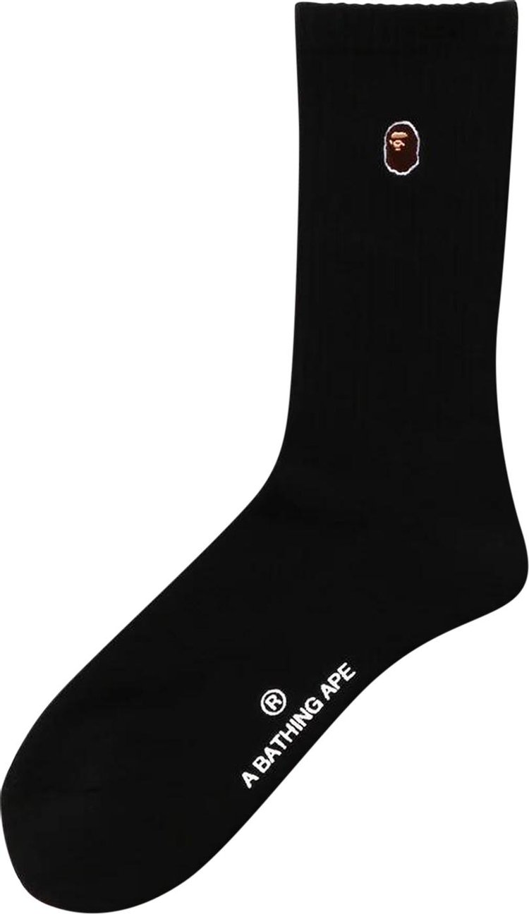 BAPE Ape Head One Point Socks Black