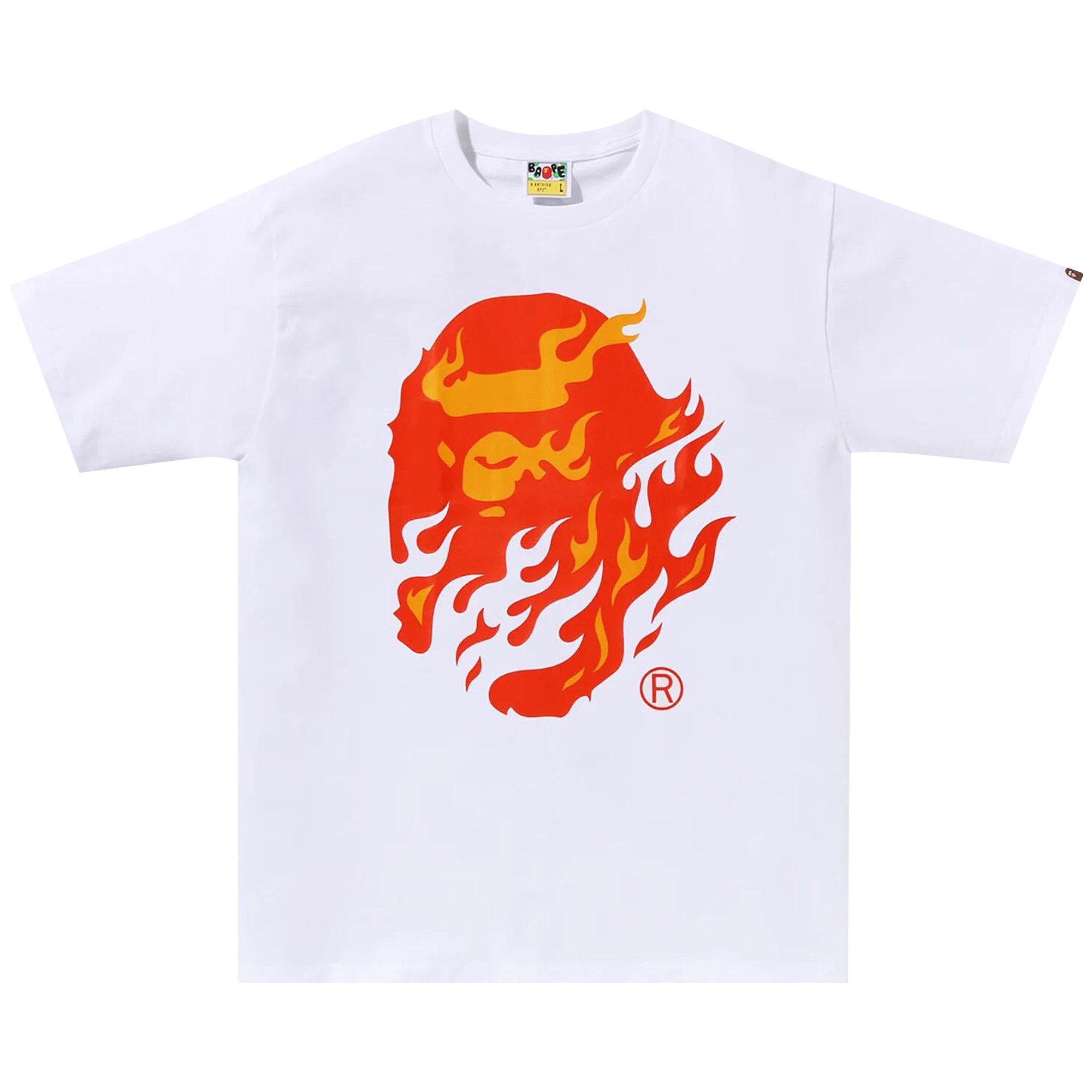 Buy BAPE Flame Ape Head Tee White Red 1K20 110 032 WHITE RED GOAT CA