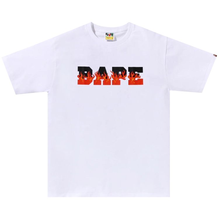 BAPE Flame Bape Logo Tee WhiteRed