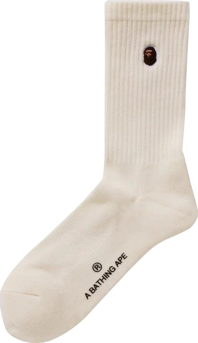 BAPE Ape Head One Point Socks White