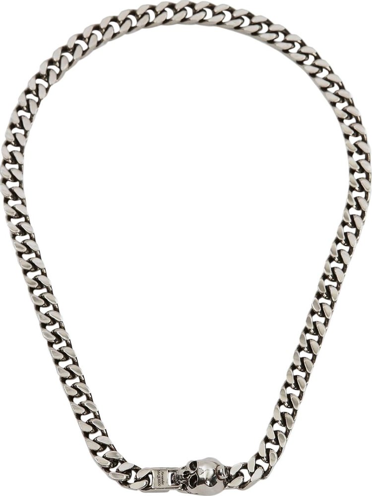 Alexander McQueen Skull Chain Necklace Silver