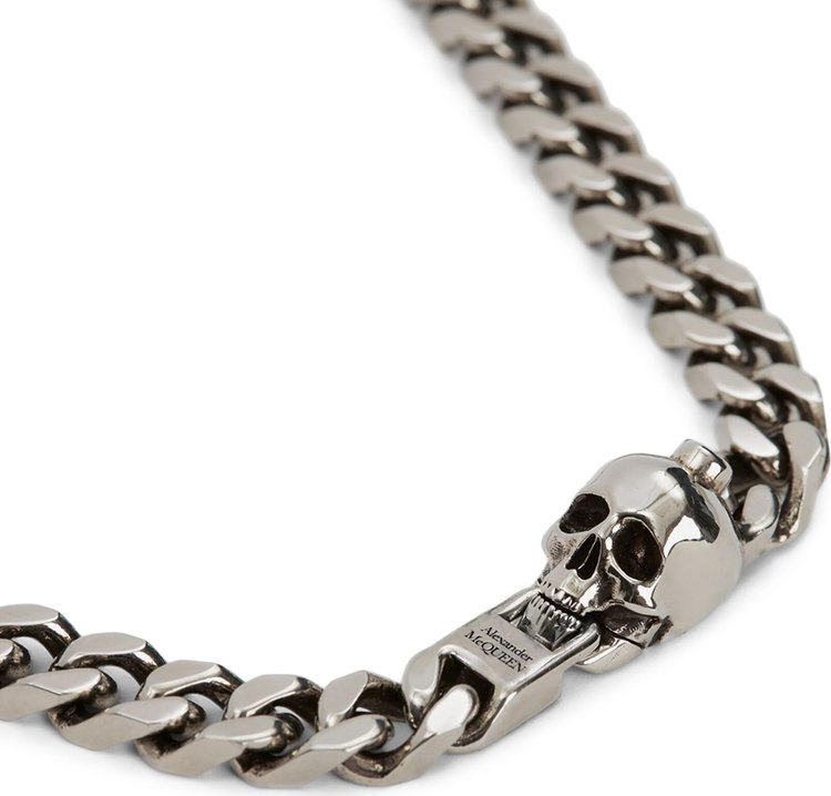 Alexander McQueen Skull Chain Necklace Silver