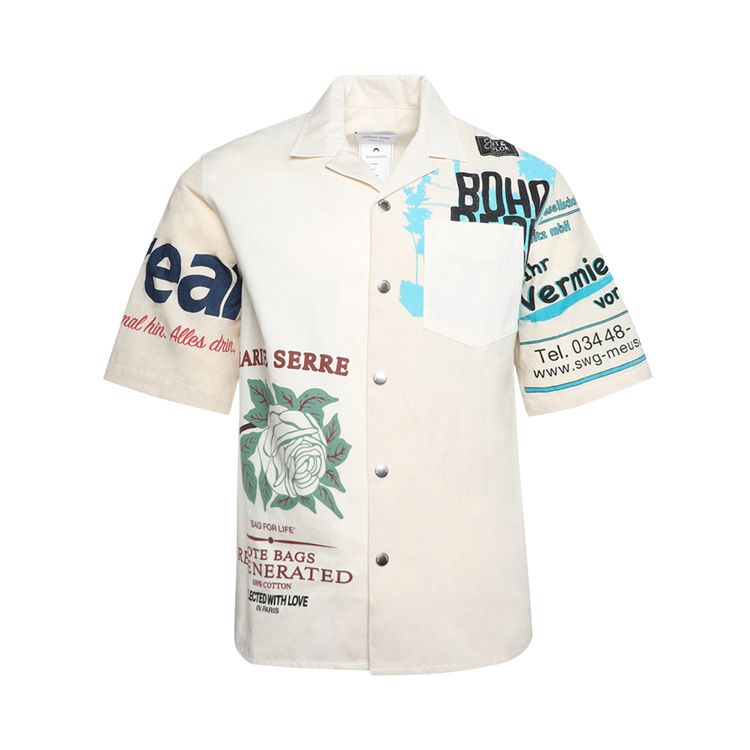 Marine Serre Regenerated Tote Bags Bowling Shirt White
