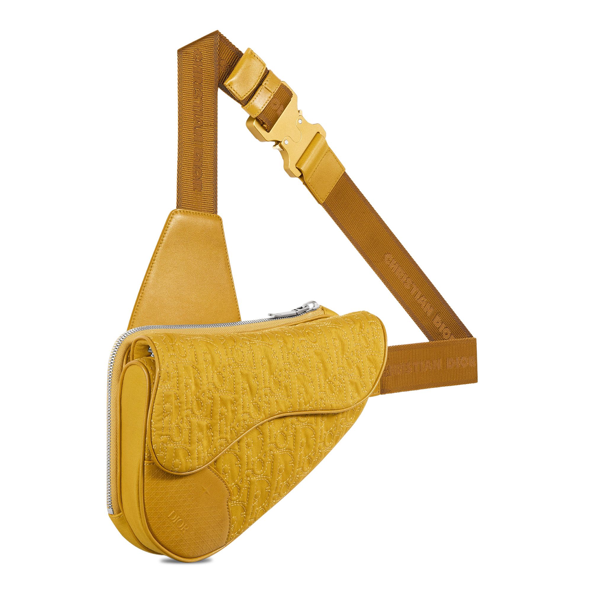 Buy Dior x Stone Island Saddle Bag 'Yellow' - 1ADPO317WSD H64Q | GOAT