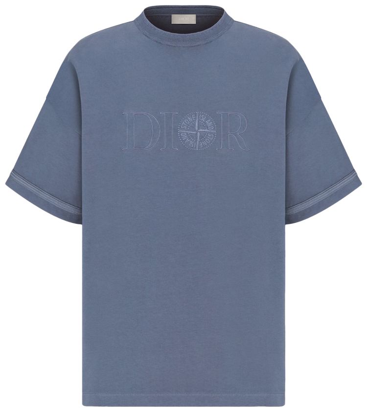 Dior x Stone Island T Shirt Blue