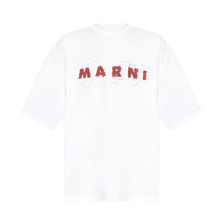 Marni Wrinkled Jersey T Shirt Lily White