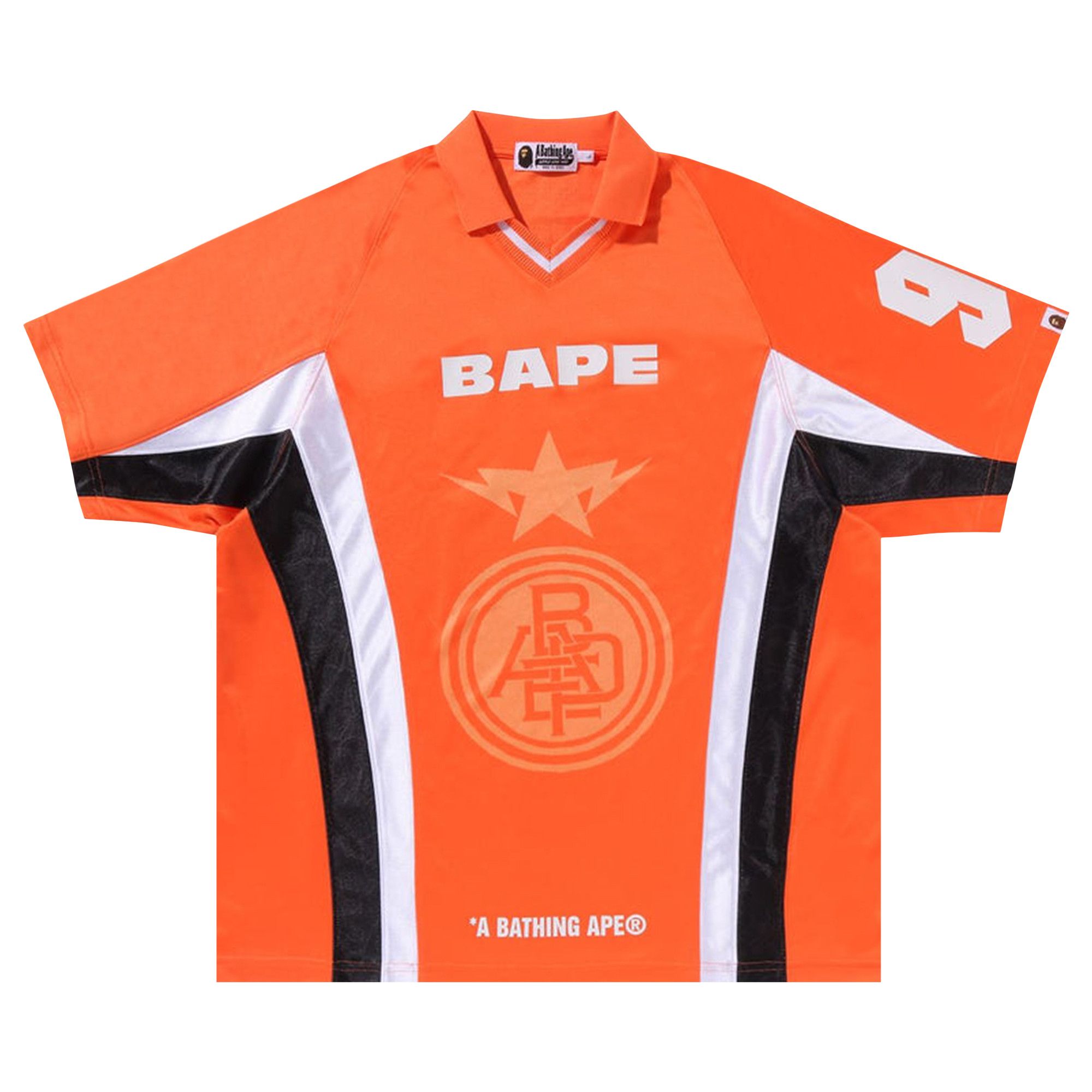 Buy BAPE Multi Logo Relaxed Fit Soccer Jersey Orange 1K80 109 308 ORANGE GOAT CA