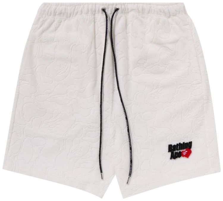 BAPE Line Camo Terry Towel Shorts White