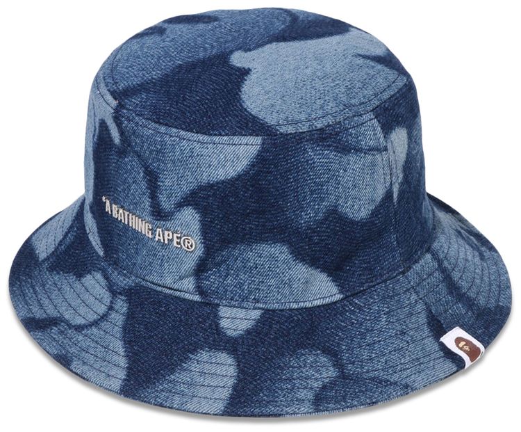 BAPE Rainbow Jacquard Metal Logo Pin Bucket Hat Multicolor