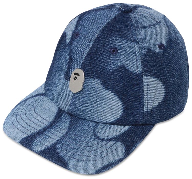 BAPE Rainbow Jacquard Metal Ape Head One Point Logo Pin Cap Multicolor
