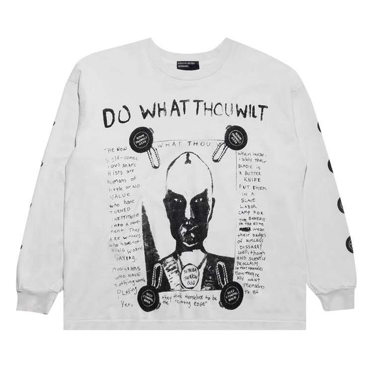 Enfants Riches Deprimes Do What Thou Wilt Long Sleeve T Shirt Faded White