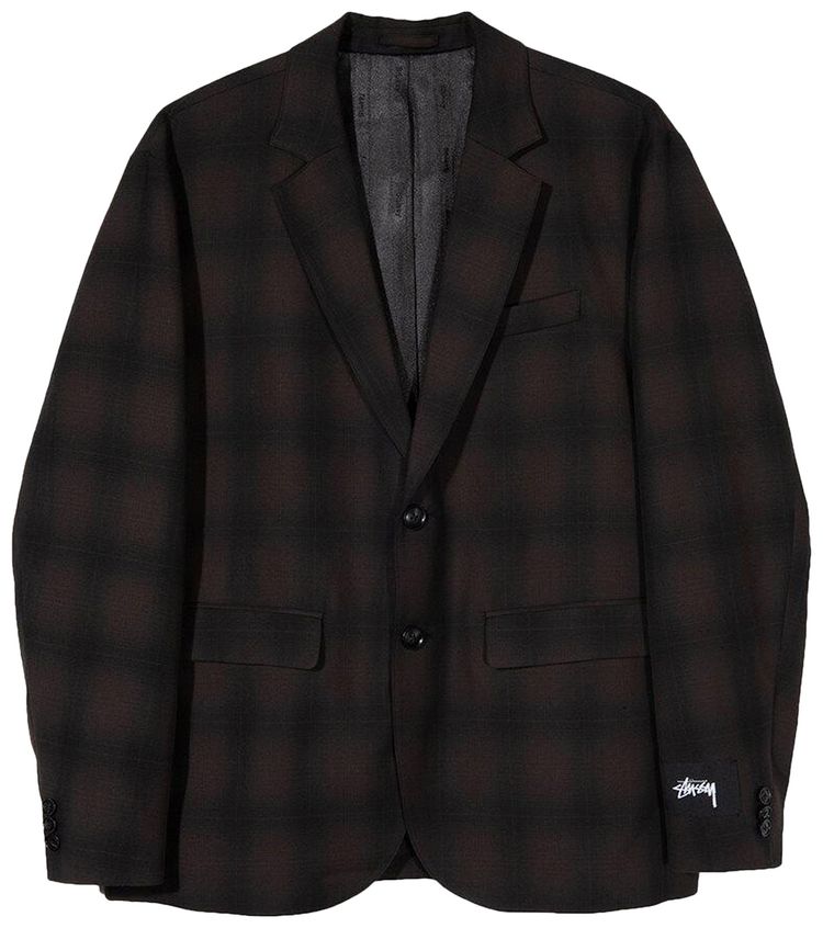 Stussy Shadow Plaid Sport Coat Black