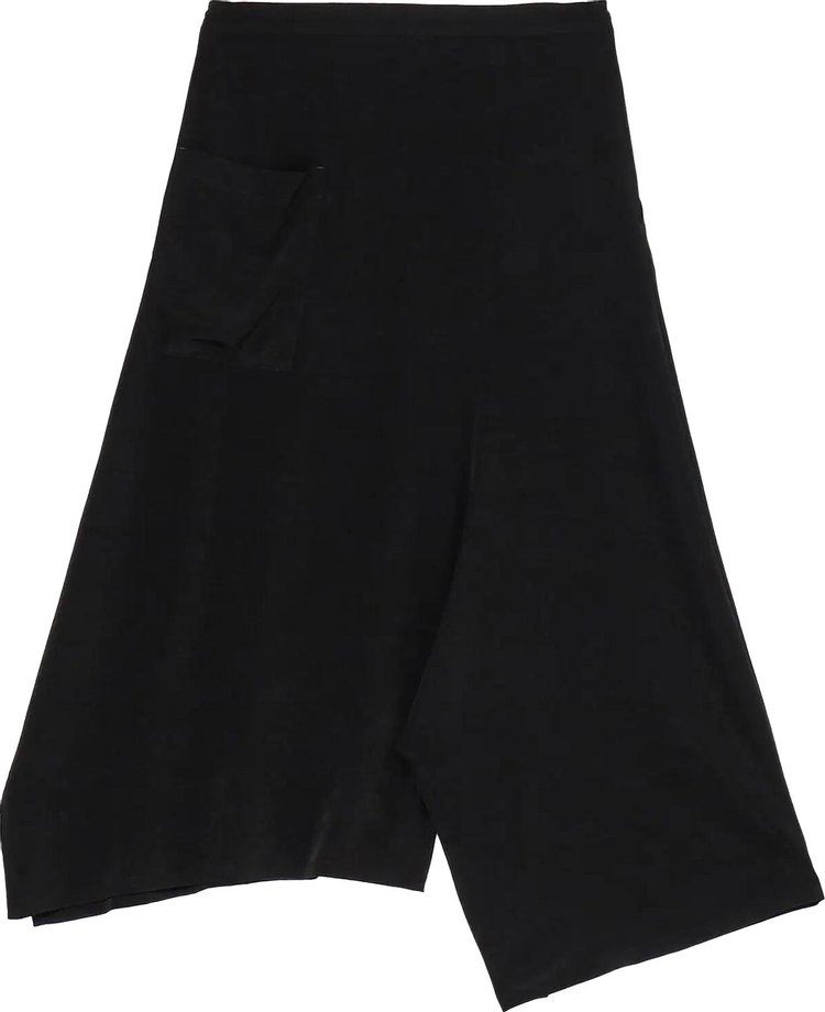 Ys Asymmetry Flare Pants Black