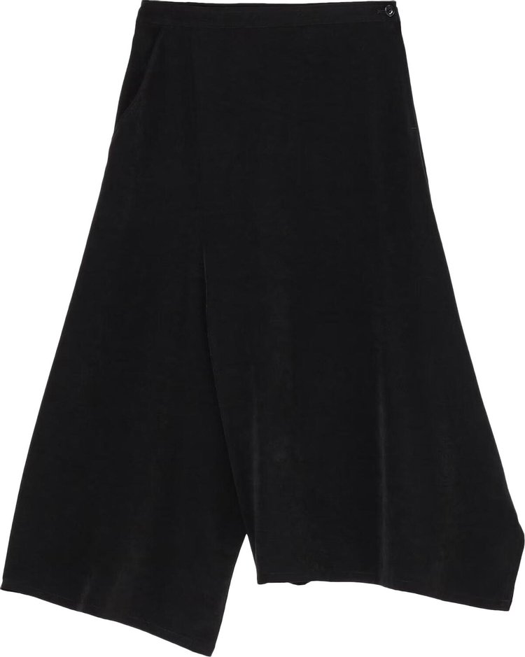 Ys Asymmetry Flare Pants Black