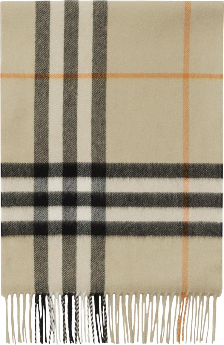 Burberry Check Cashmere Scarf Light Sage