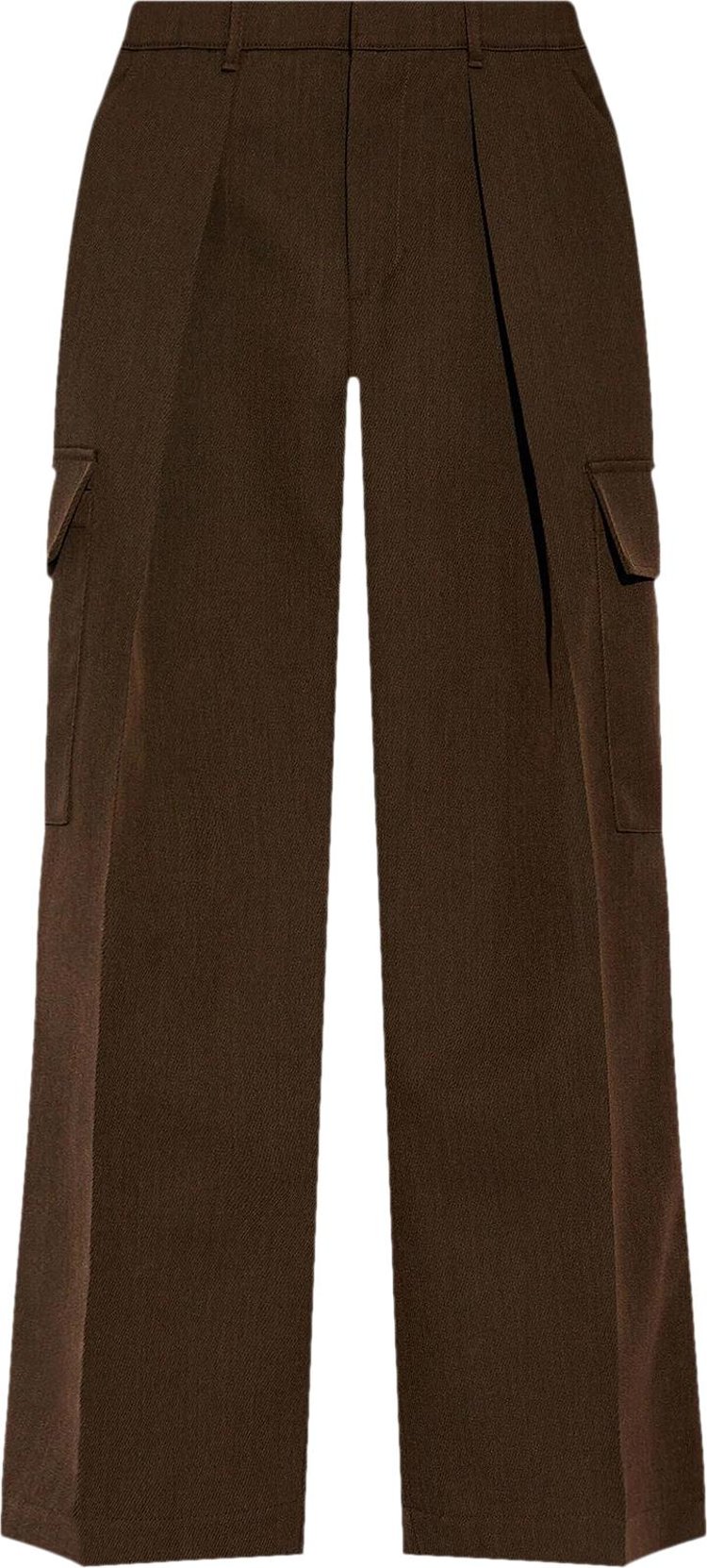 Burberry High Waisted Cargo Wide Leg Trousers BrownBlack