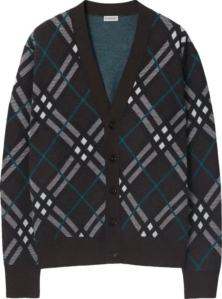 Burberry Check Wool Blend Cardigan Snug