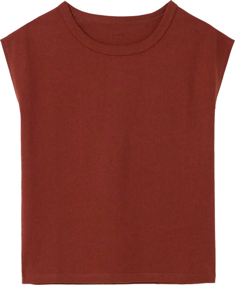 Lemaire Cap Sleeve T Shirt Cherry Mahogany