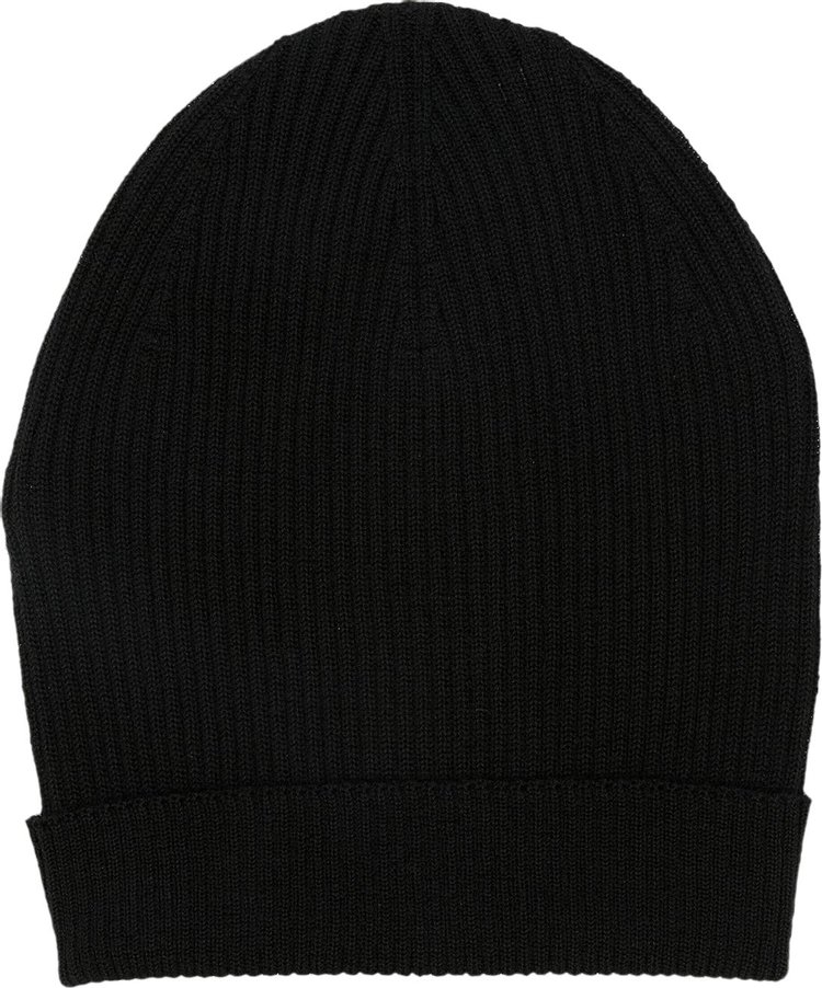 Rick Owens Ribbed Beanie Black