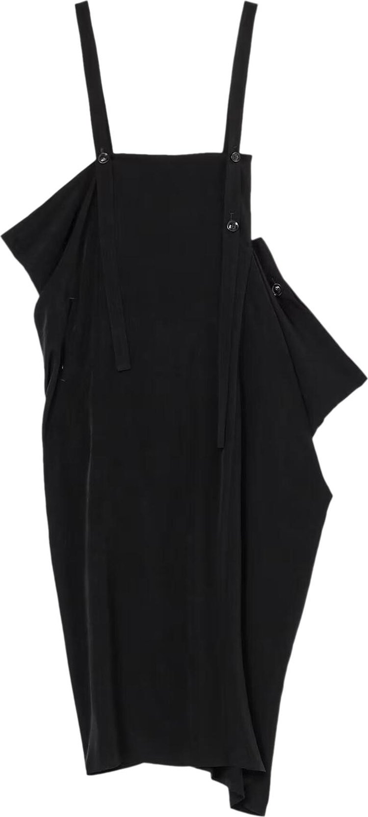 Ys Square Shoulder Strap Dress Black