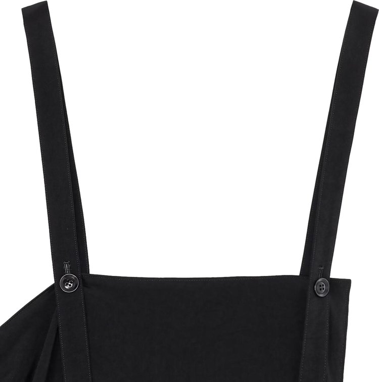 Ys Square Shoulder Strap Dress Black