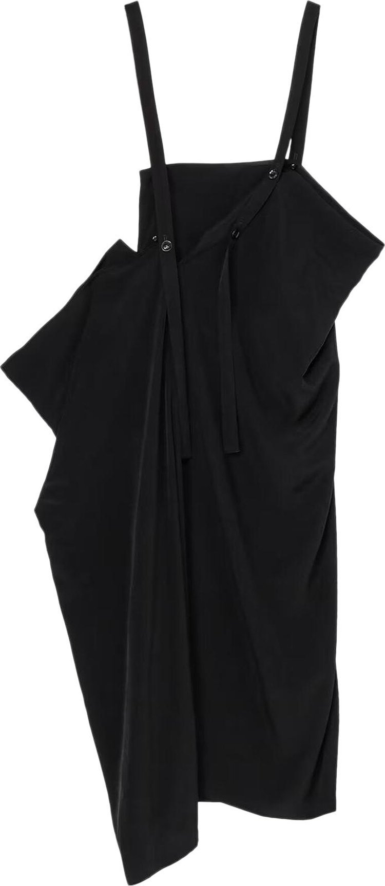 Ys Square Shoulder Strap Dress Black