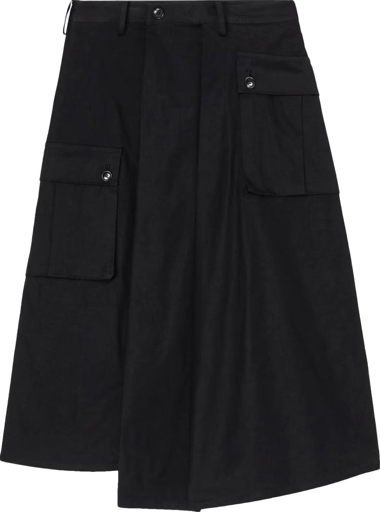 Yohji Yamamoto Regulation Wide Tuck Cargo Skirt Black