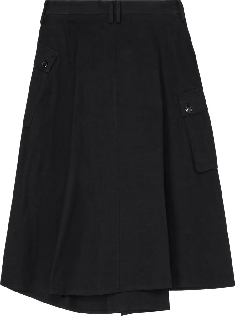 Yohji Yamamoto Regulation Wide Tuck Cargo Skirt Black