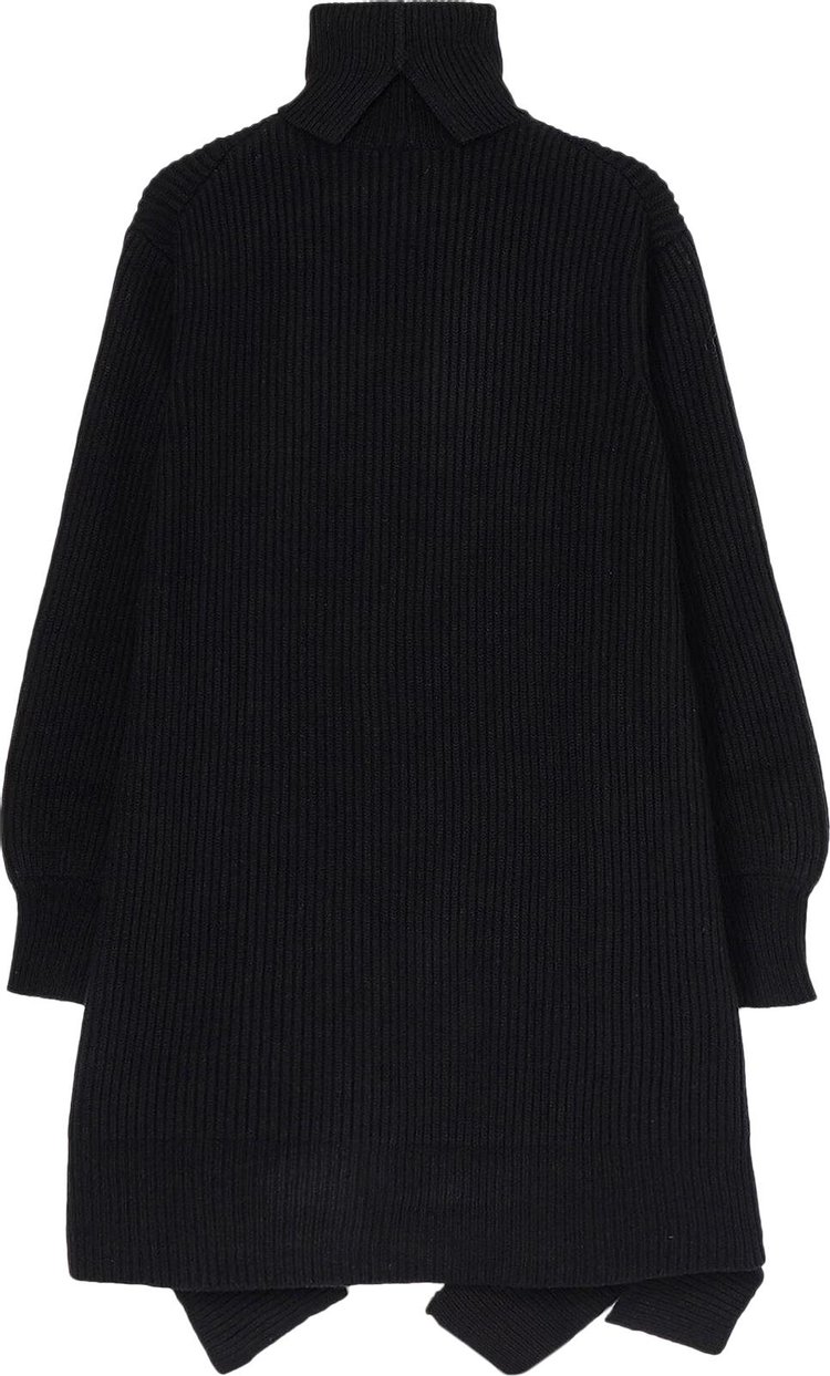 Yohji Yamamoto Regulation Wide High Neck Dress Black