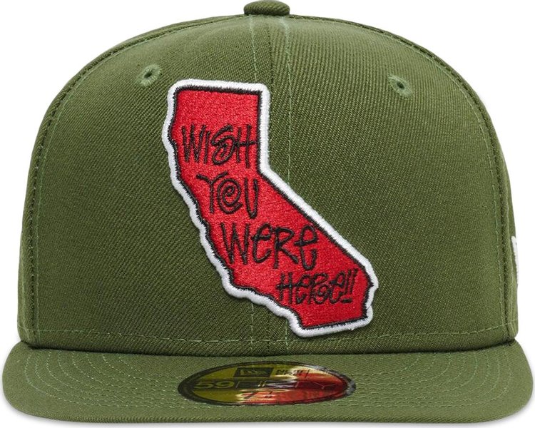 Stussy Wish You Were Here New Era Cap Army