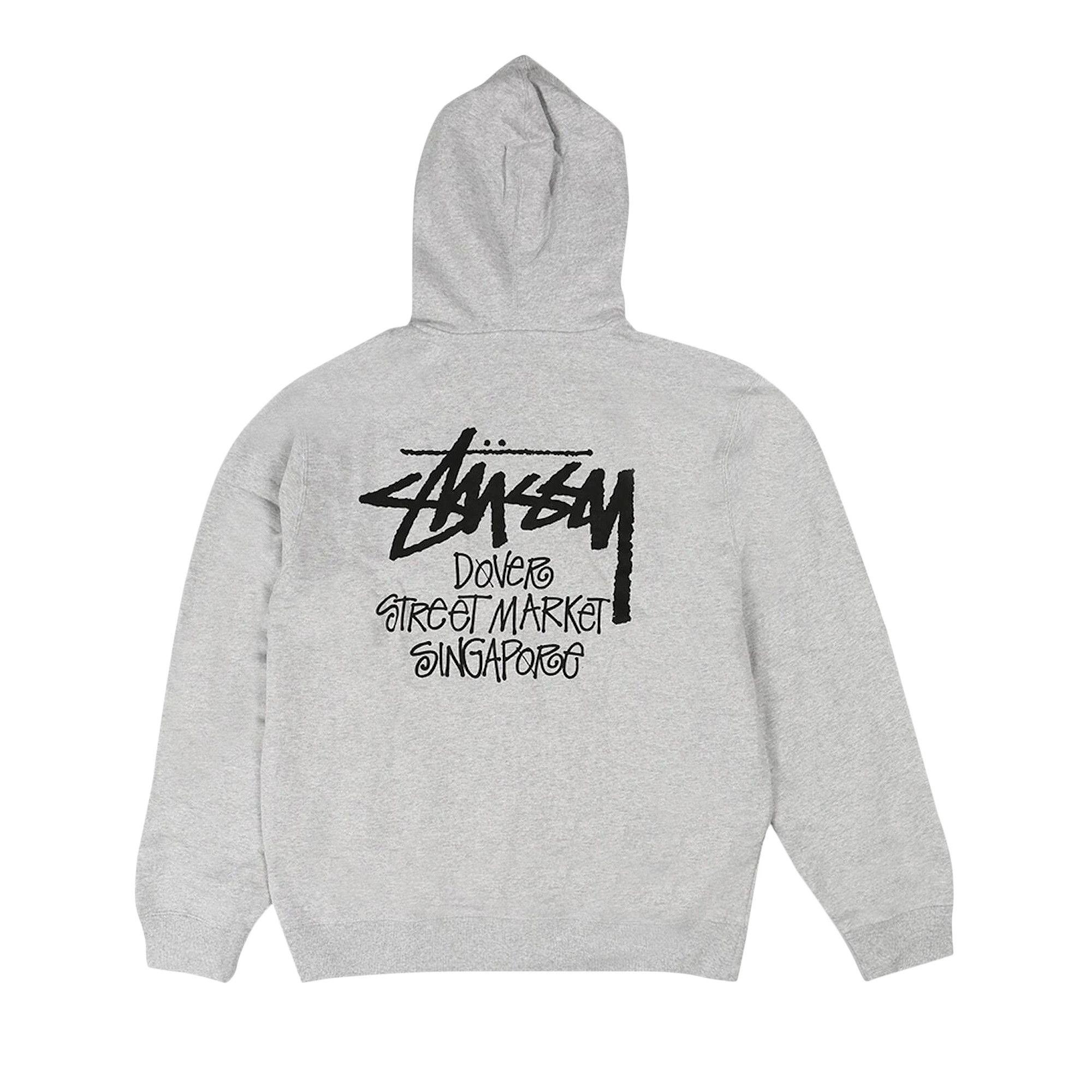 Buy Stussy Stock DSM Singapore Zip Hoodie 'Ash Heather' - 3973628