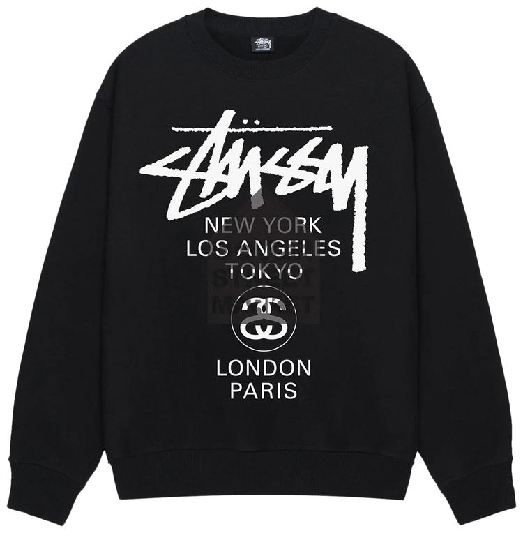 Stussy DSM World Tour Crew Black