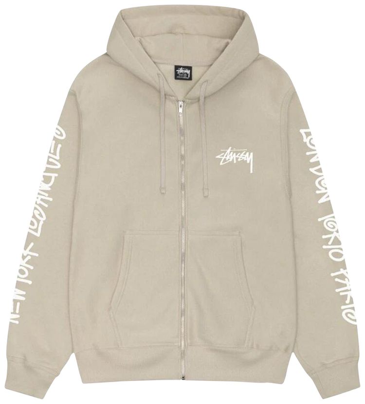 Stussy Big Cities Zip Hoodie Khaki