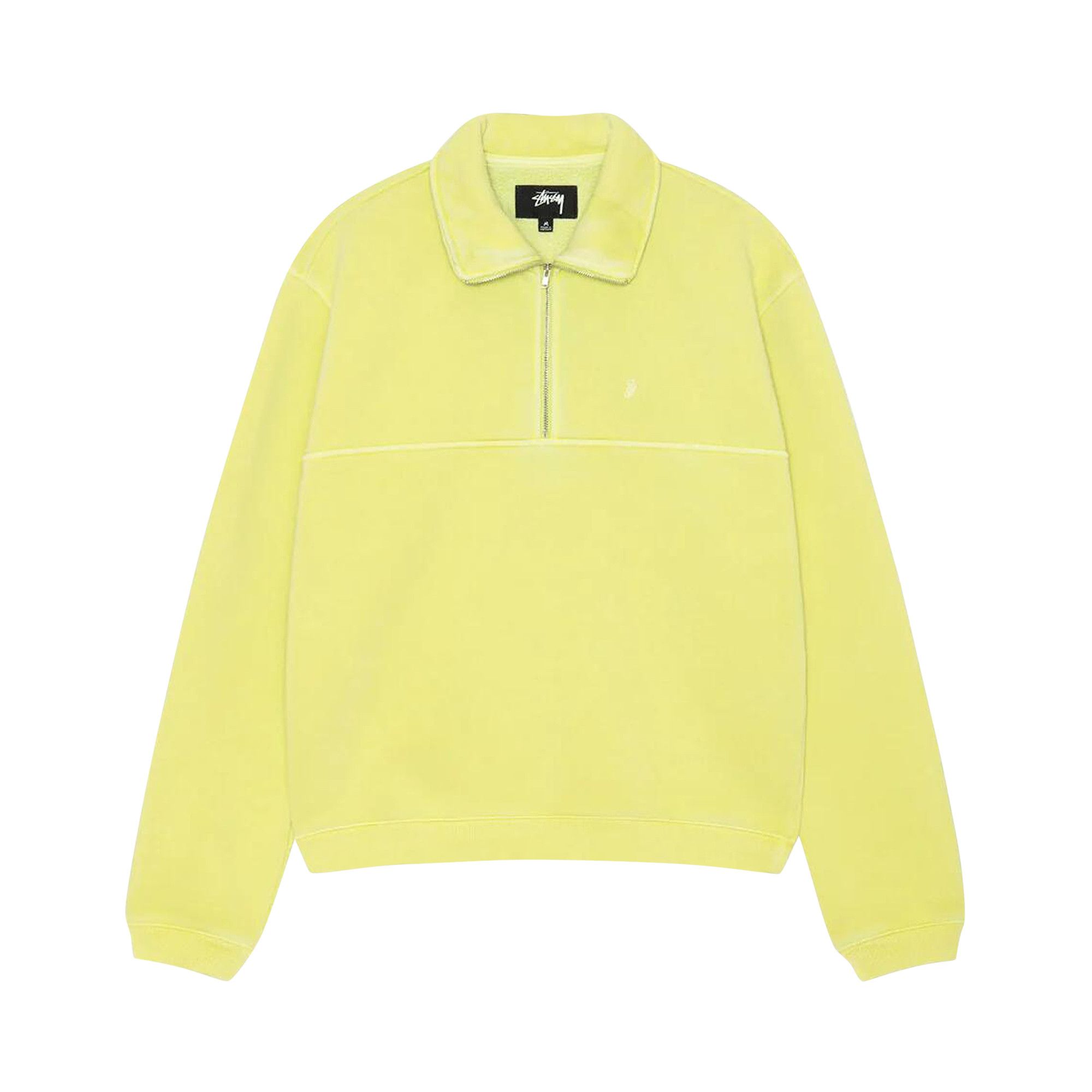 Buy Stussy Fleece Zip Mock Neck Sweater 'Lime' - 118539 LIME Buy Stussy Fleece Zip Mock Neck Sweater 'Lime' - 118539 LIME
