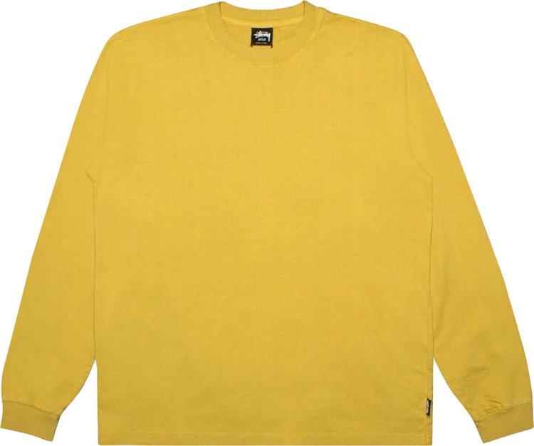 Stussy Pigment Dyed Long Sleeve Crew Mustard