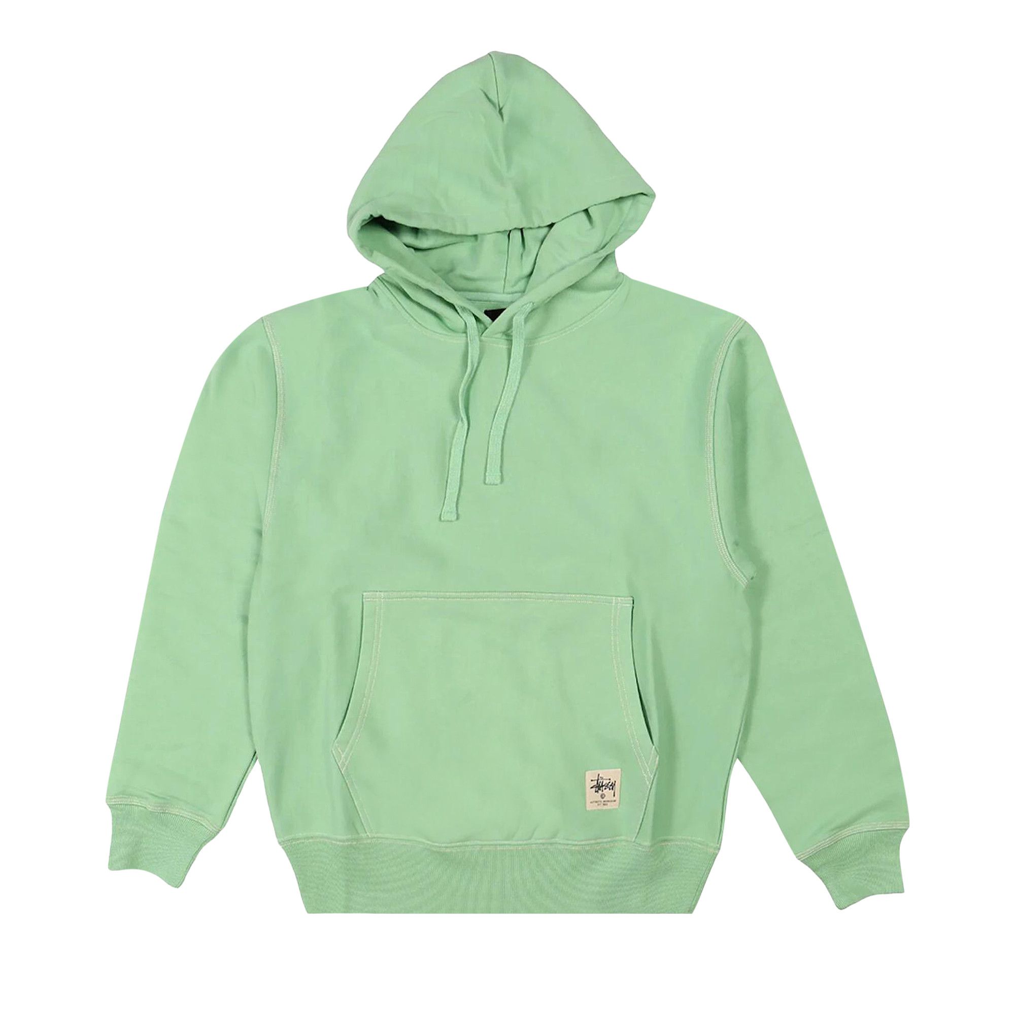 Buy Stussy Contrast Stitch Label Hoodie 'Zephyr Green