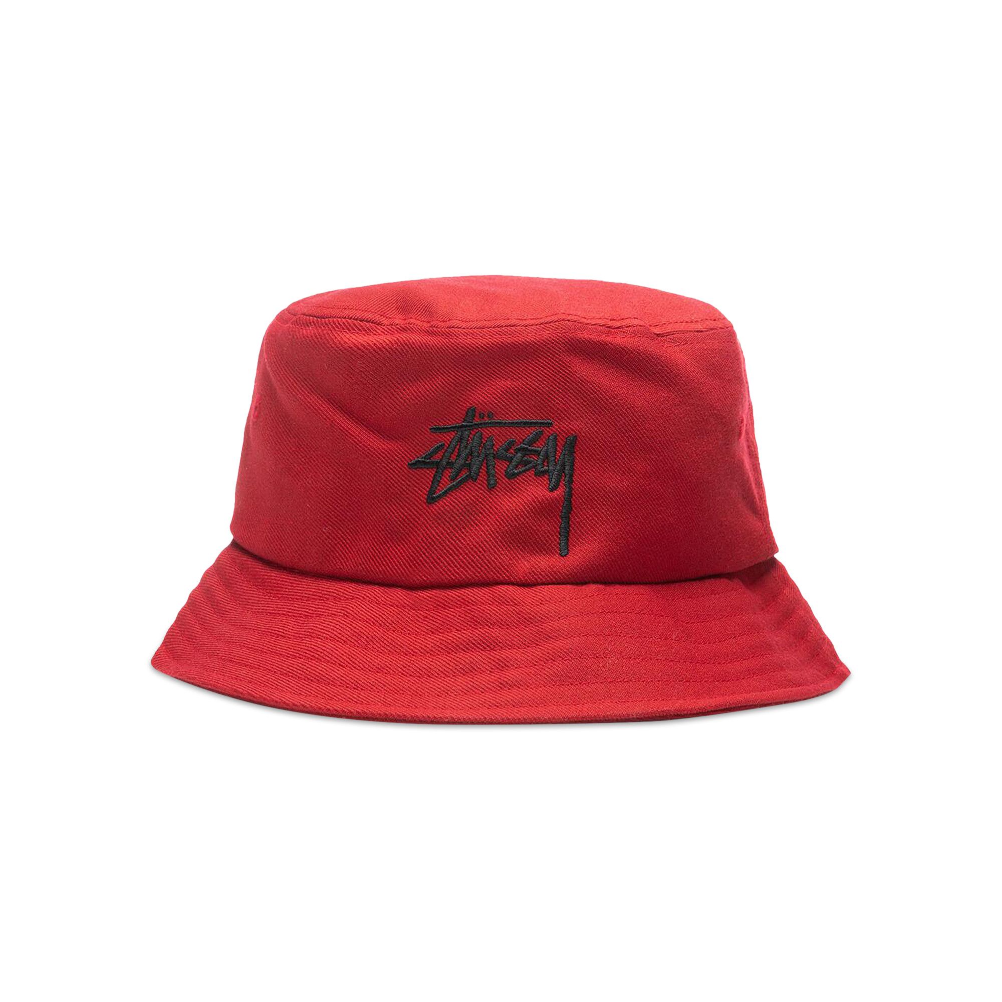 Stussy red bucket hat hotsell