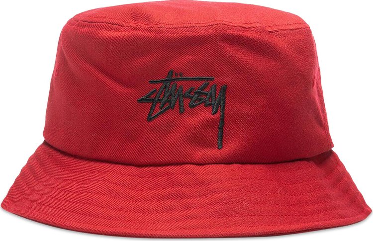 Stussy Big Stock Bucket Hat Deep Red