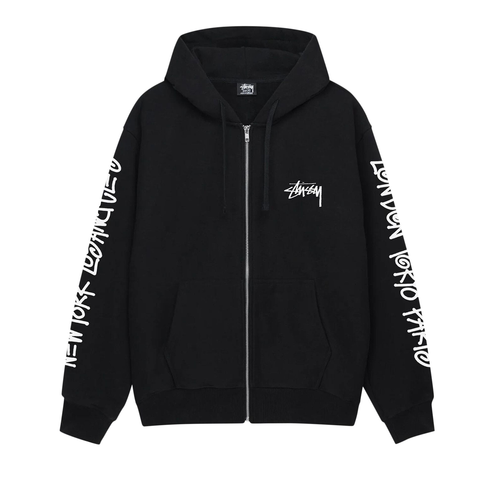 Buy Stussy Big Cities Zip Hoodie 'Black' - 1975014 BLAC | GOAT