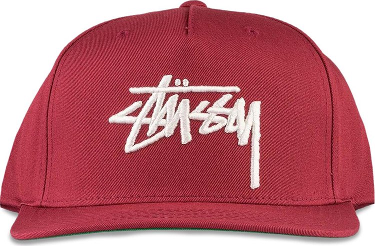 Stussy Big Stock Point Crown Cap Berry