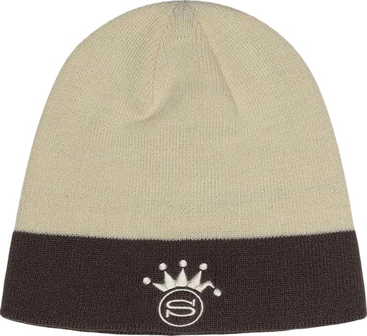 Stussy S Crown Jacquard Skullcap Bone