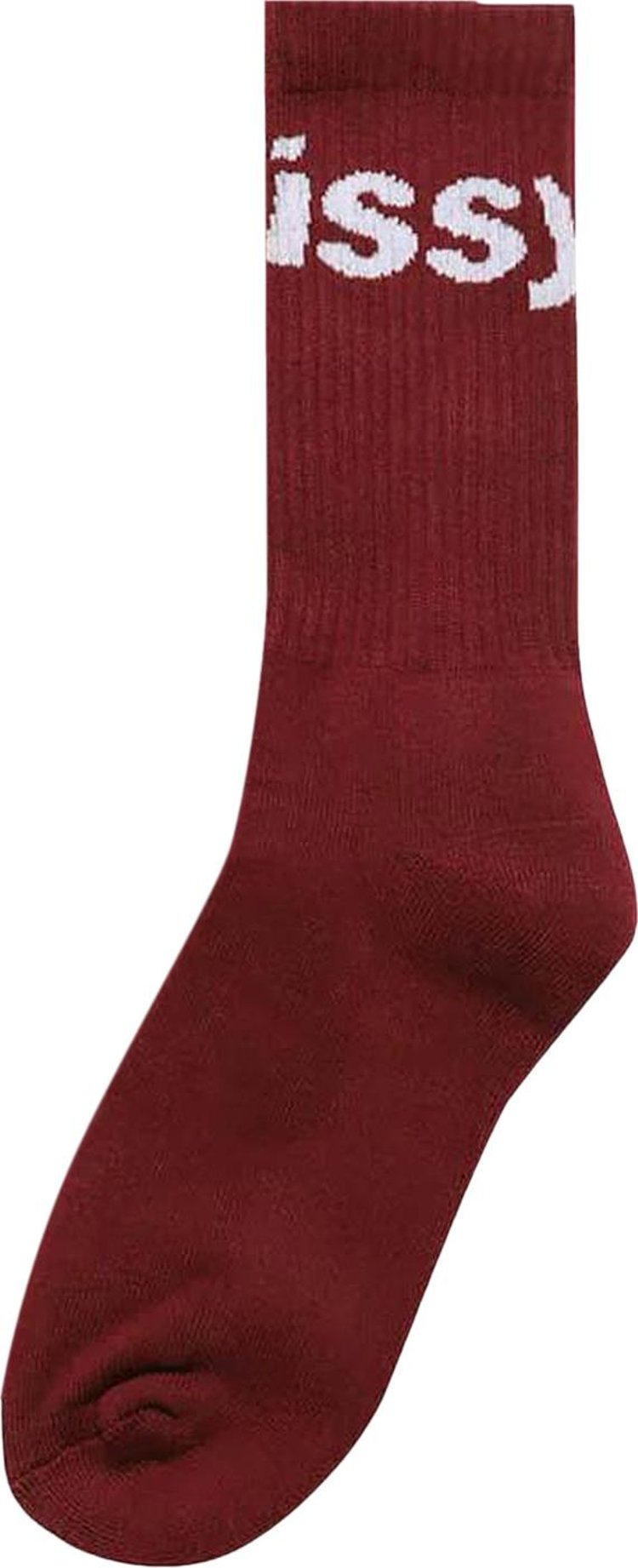 Stussy Jacquard Logo Socks Burgundy