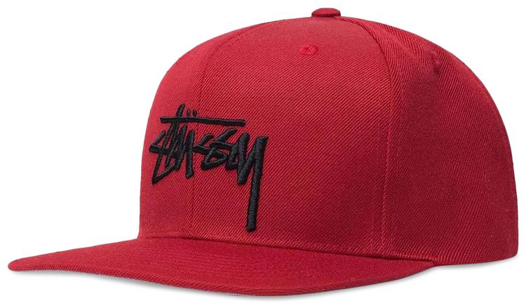 Stussy Big Stock High Crown Cap Deep Red