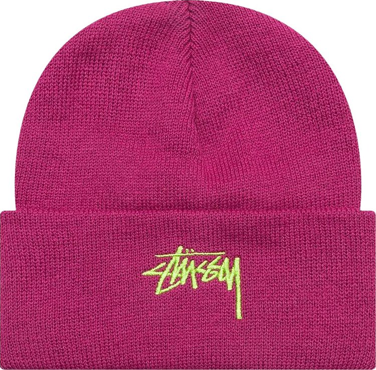 Stussy Stock Cuff Beanie Magenta