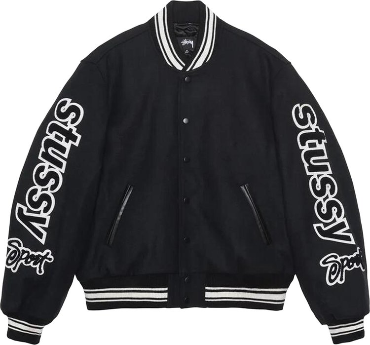 Stussy Competition Varsity Jacket Black