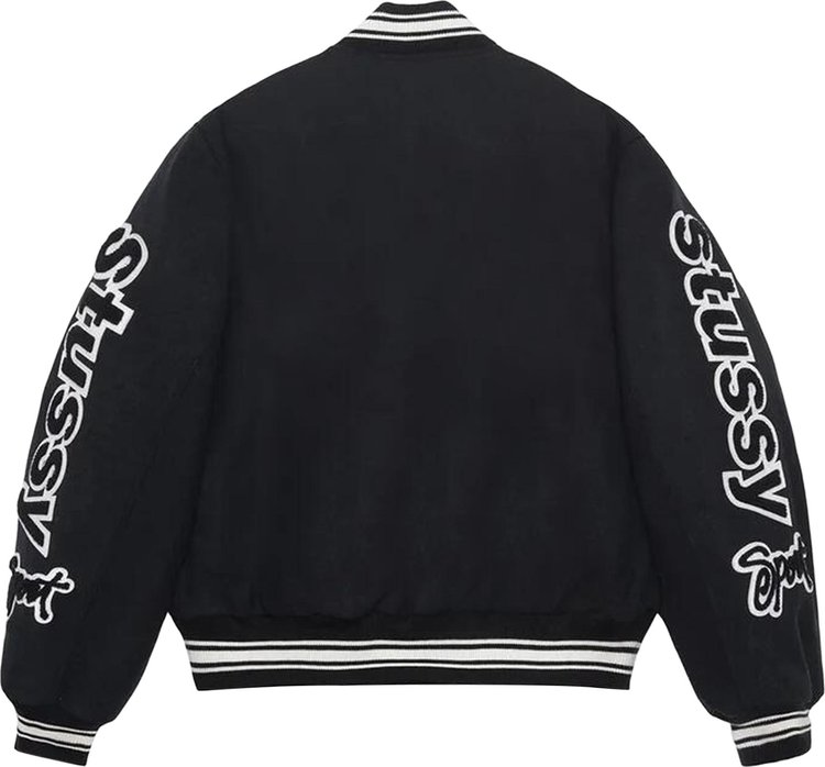 Stussy Competition Varsity Jacket Black