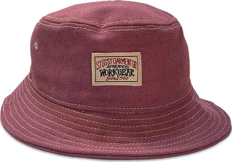 Stussy Canvas Workgear Bucket Hat Berry